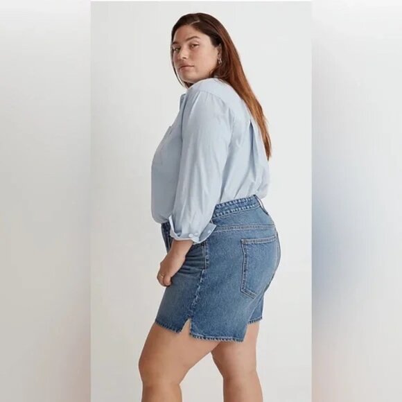 NWT | Madewell Plus  Relaxed Mid Length Denim Shorts Kimbrough Medium Wash 24W - Picture 2 of 9